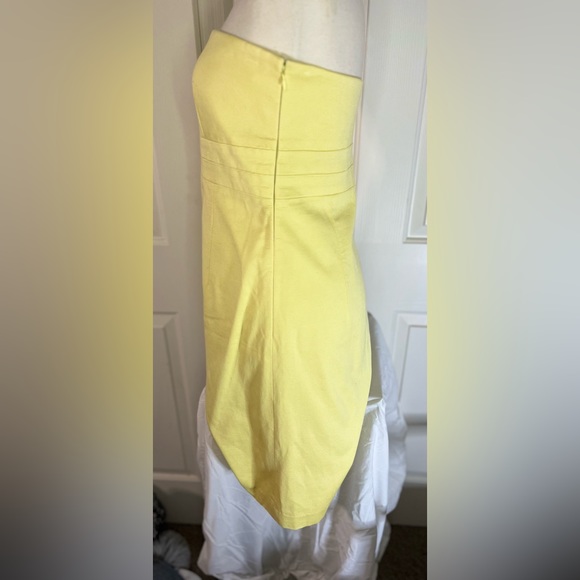 Item 004: EUC Banana Republic Yellow Strapless Cotton Dress (Size 8) - Picture 5 of 7